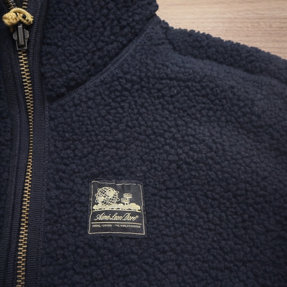 Aimé Leon Dore Unisphere Fleece Field Vest Jet Black Men's Size XS Oversized - Picture 3 of 13